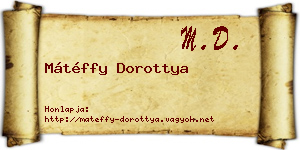 Mátéffy Dorottya névjegykártya